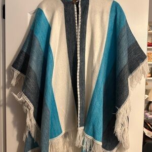 Elegant Blue and White Women's Cape